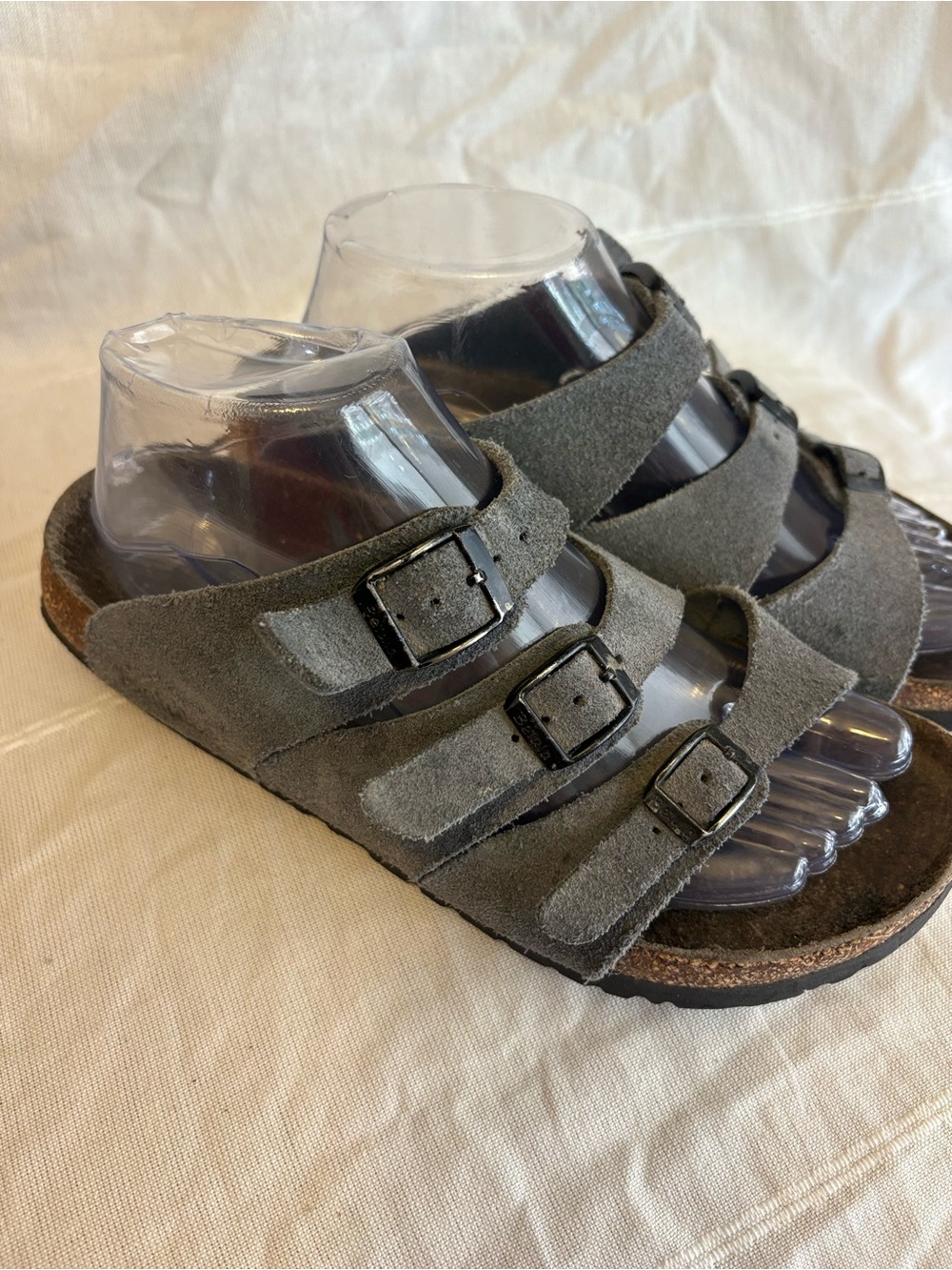 Betula Gray Florida Triple strap Birk sandals 38 - Picture 5 of 7
